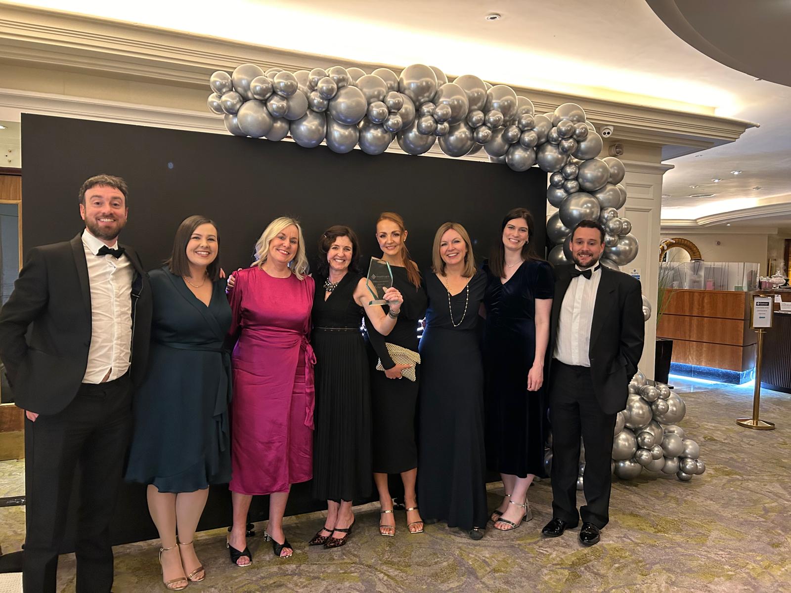 NI Healthcare Awards, left to right: Dr Boylan, Dr Farquharson, Eimear Eastwood, Maura Corry, Aisling Braniff, Dr Harkin, Julie Whitten, Ryan Graham